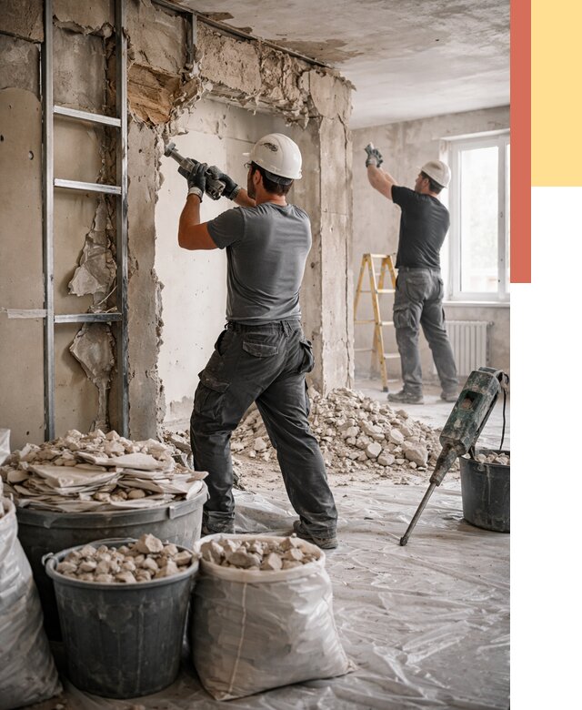 Демонтажные работы в Рузаевке от 2799 руб. — услуги и цена под ключ | ОТДЕЛОЧНИК-Рзв