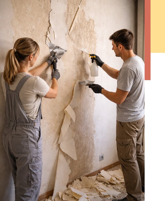 Снятие старых обоев в Рузаевке от 5443 руб. под ключ недорого | ОТДЕЛОЧНИК-Рзв