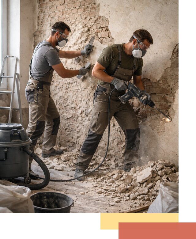 Демонтаж штукатурки со стен в Рузаевке быстро и аккуратно