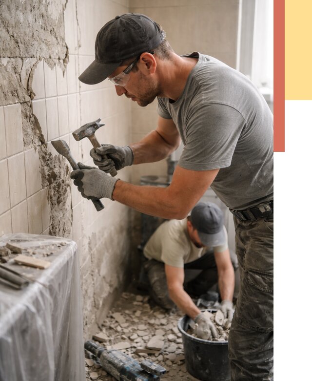 Демонтаж плитки со стен в Рузаевке от 881 руб. — быстро и недорого | ОТДЕЛОЧНИК-Рзв