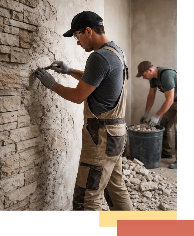 Демонтаж декоративного камня в Рузаевке профессионально и безопасно