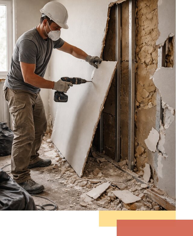 Демонтаж гипсокартона со стен в Рузаевке качественно и быстро