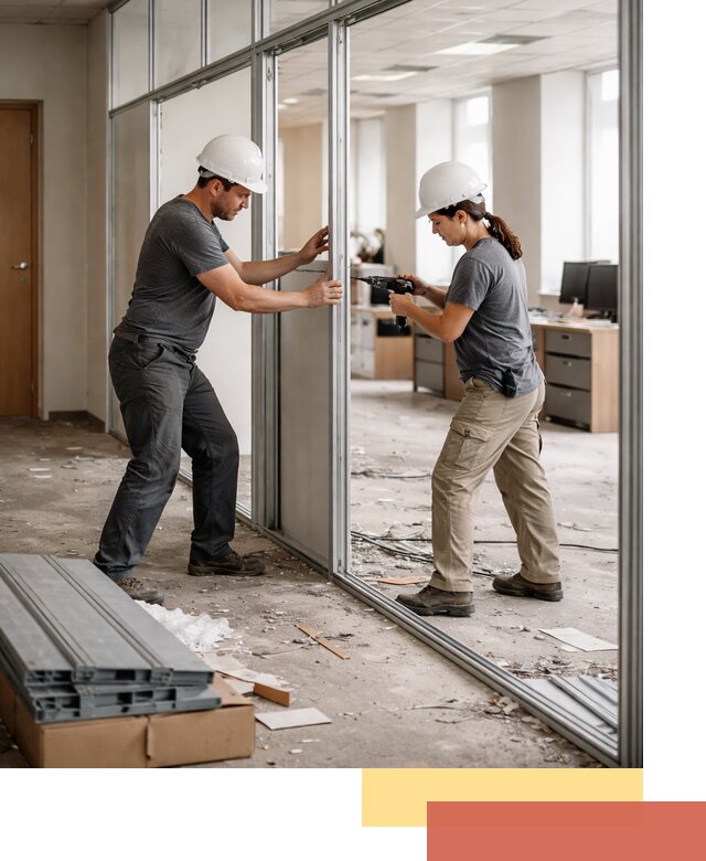 Демонтаж алюминиевых перегородок в Рузаевке быстро и аккуратно