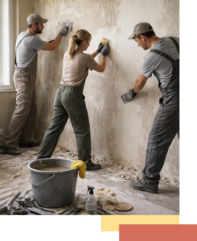 Очистка стен от клея и грунтовки в Рузаевке качественно и быстро