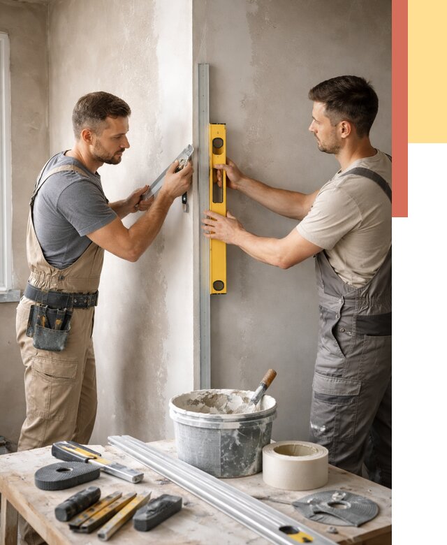 Выведение углов стен в Рузаевке от 1918 руб. быстро и недорого | ОТДЕЛОЧНИК-Рзв