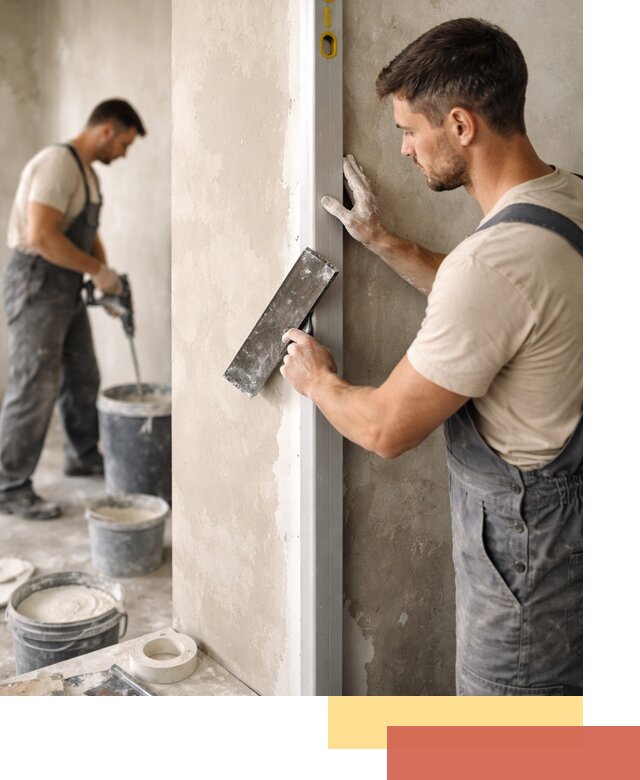 Выведение углов стен в Рузаевке: монтаж и оштукатуривание