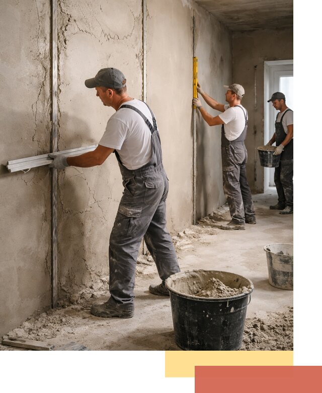 Штукатурка стен по маякам в Рузаевке — точная и ровная поверхность