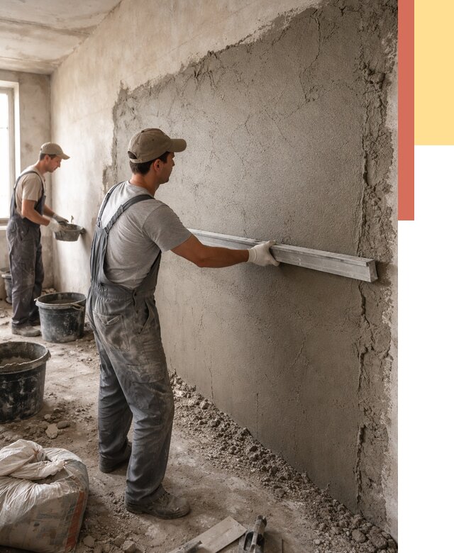 Цементная штукатурка стен в Рузаевке от 4666 руб/м2 — быстро и недорого | ОТДЕЛОЧНИК-Рзв