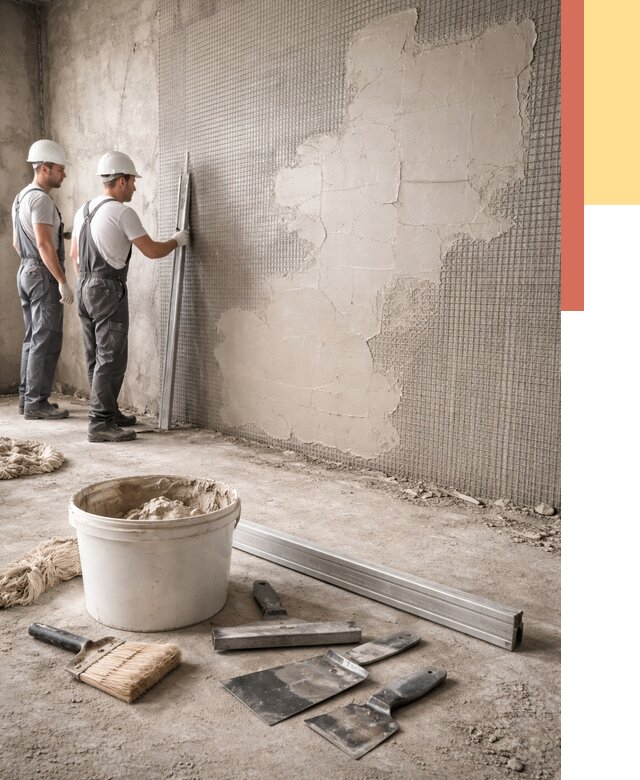 Штукатурка стен по сетке в Рузаевке от 5702 руб./м2 — быстро и недорого | ОТДЕЛОЧНИК-Рзв