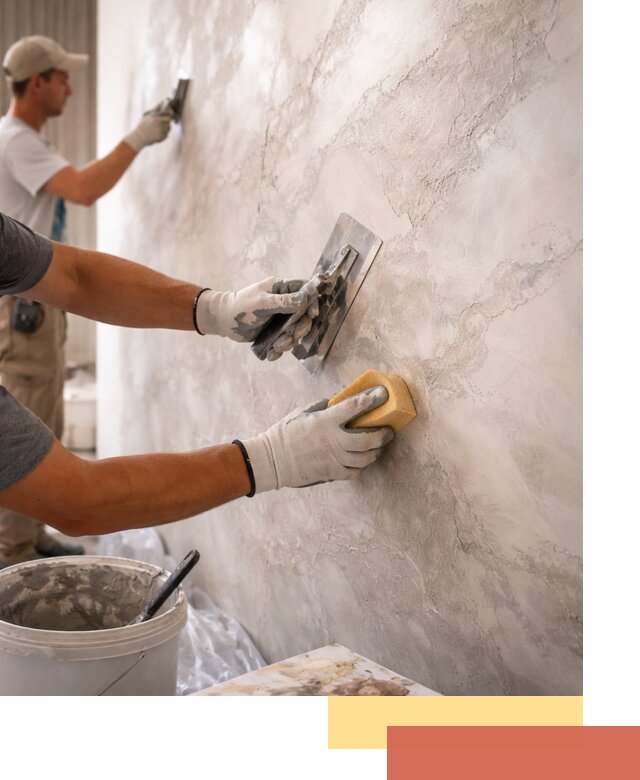 Декоративная штукатурка под мрамор в Рузаевке для стен и потолков