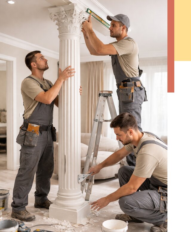 Установка декоративных колонн в Рузаевке от 12442 руб. под ключ | ОТДЕЛОЧНИК-Рзв