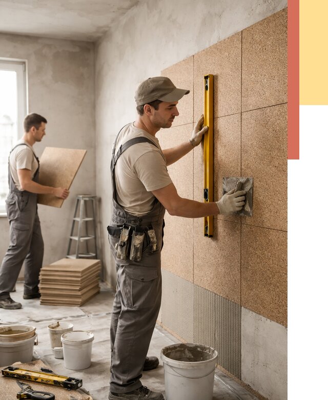 Монтаж пробковых панелей на стены в Рузаевке от 3629 руб. — ОТДЕЛОЧНИК-Рзв