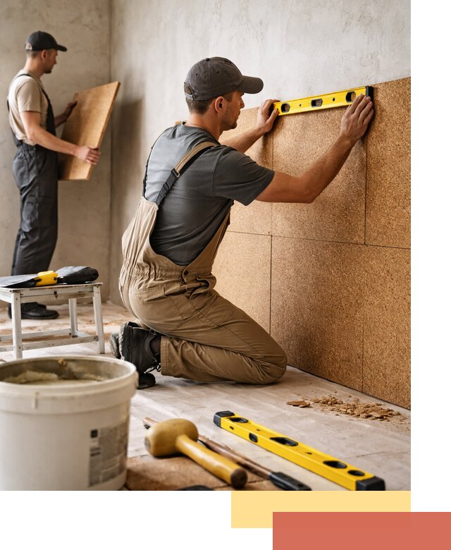 Монтаж пробковых панелей на стены в Рузаевке быстро и качественно