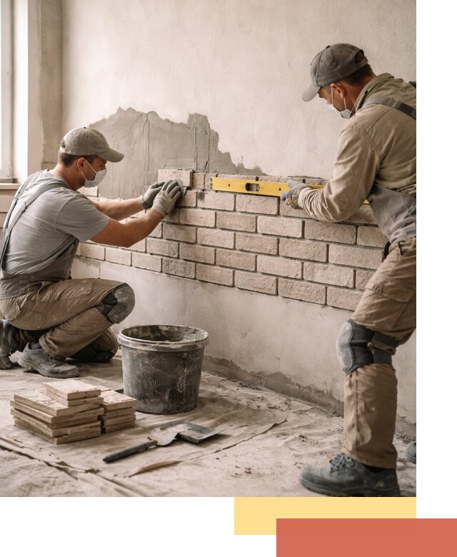 Монтаж декоративного кирпича профессионально в Рузаевке