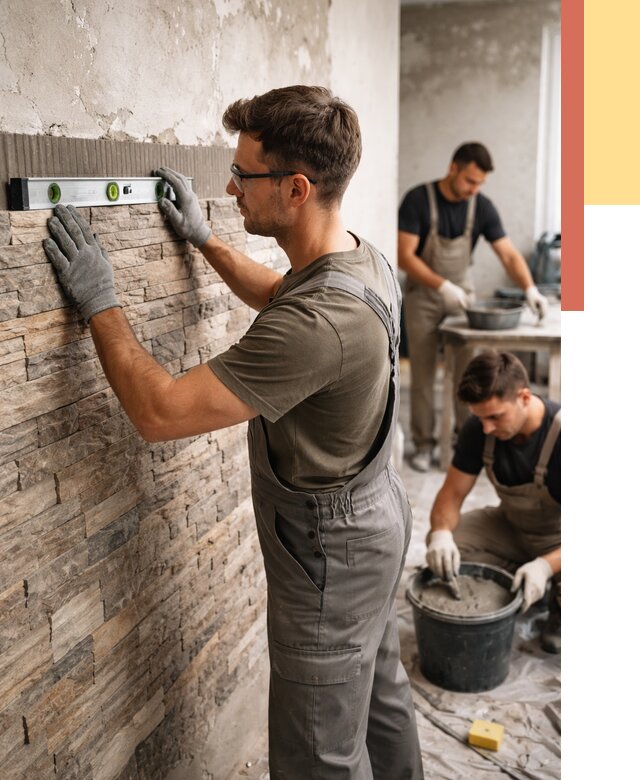 Монтаж искусственного камня в Рузаевке от 4666 руб. под ключ | ОТДЕЛОЧНИК-Рзв