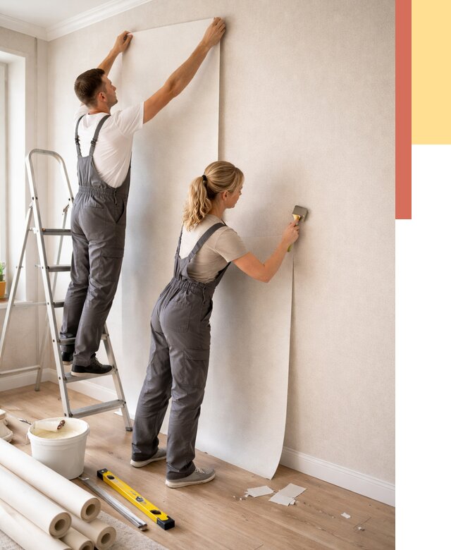 Поклейка флизелиновых обоев в Рузаевке от 6221 руб. | Быстро и недорого — ОТДЕЛОЧНИК-Рзв