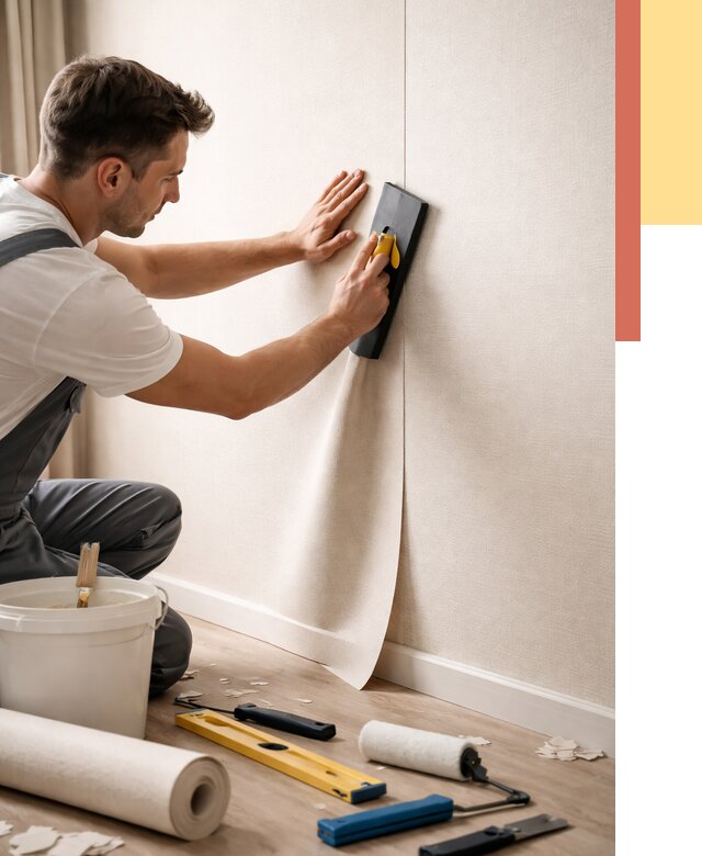 Поклейка виниловых обоев в Рузаевке от 4666 руб. | Быстро и недорого — ОТДЕЛОЧНИК-Рзв