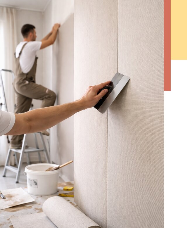 Поклейка текстильных обоев в Рузаевке от 4666 руб. под ключ | ОТДЕЛОЧНИК-Рзв