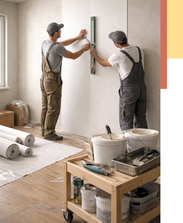 Поклейка стеклообоев в Рузаевке от 6739 руб. за м2 — быстро и недорого | ОТДЕЛОЧНИК-Рзв