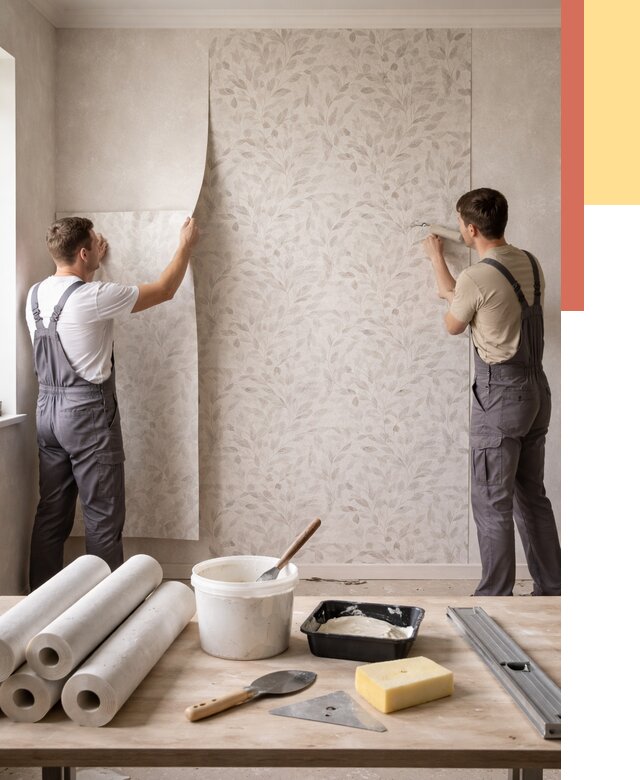 Поклейка обоев с подбором рисунка в Рузаевке от 3629 руб. | ОТДЕЛОЧНИК-Рзв - быстро и недорого