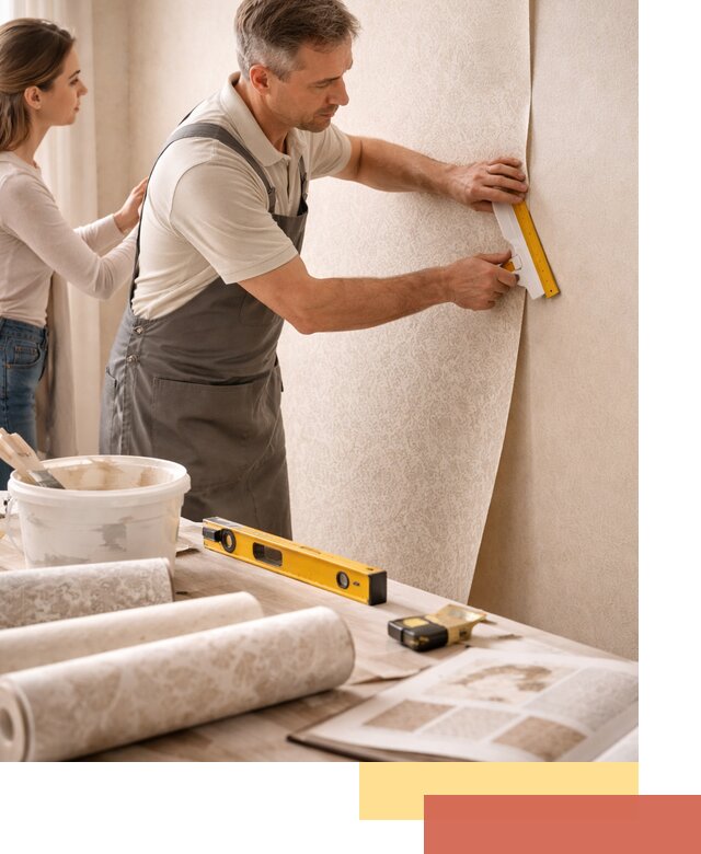 Поклейка обоев с подбором рисунка в Рузаевке