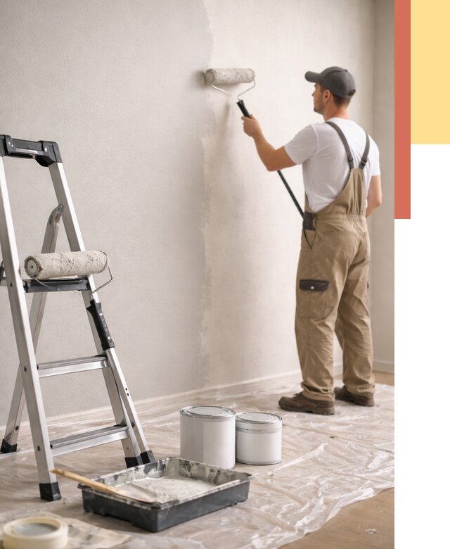 Покраска стен латексной краской в Рузаевке от 4666 руб. за м2 | ОТДЕЛОЧНИК-Рзв