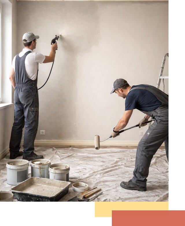 Покраска стен моющейся краской и защита поверхностей в Рузаевке