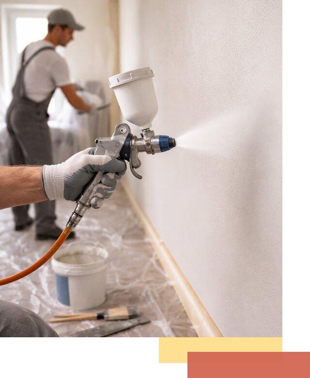 Покраска стен краскопультом в Рузаевке быстро и качественно