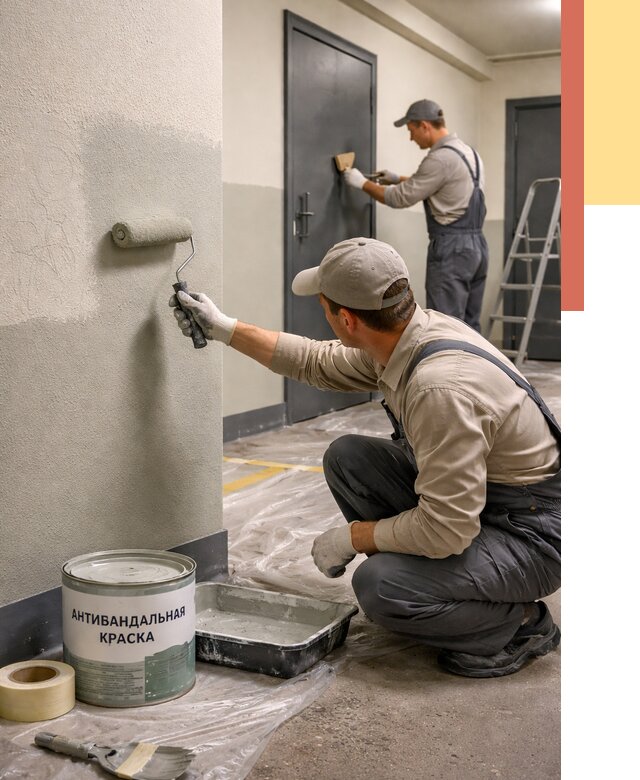 Покраска стен антивандальной краской в Рузаевке от 4666 руб./м² под ключ | ОТДЕЛОЧНИК-Рзв