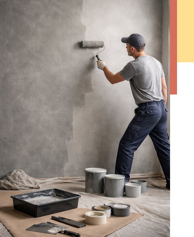 Покраска стен под бетон в Рузаевке от 674 руб. за м2 — быстро и недорого | ОТДЕЛОЧНИК-Рзв