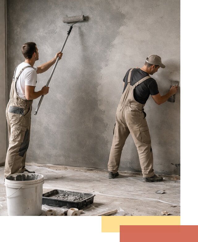 Покраска стен под бетон в Рузаевке профессионально и недорого