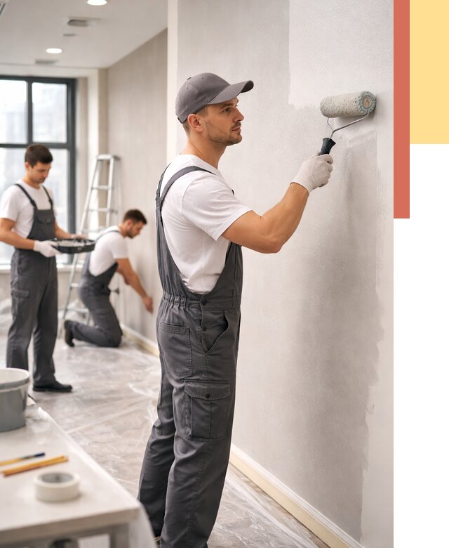 Покраска стен в офисе в Рузаевке от 8813 руб. — быстро и недорого | ОТДЕЛОЧНИК-Рзв