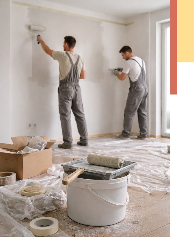 Покраска стен в квартире в Рузаевке от 2592 руб/м2 — быстро и недорого | ОТДЕЛОЧНИК-Рзв