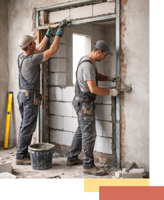 Закладка дверного проема под ключ в Рузаевке: демонтаж, монтаж, отделка