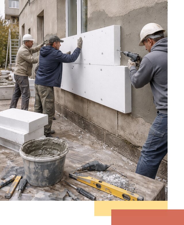 Утепление наружных стен пенопластом в Рузаевке