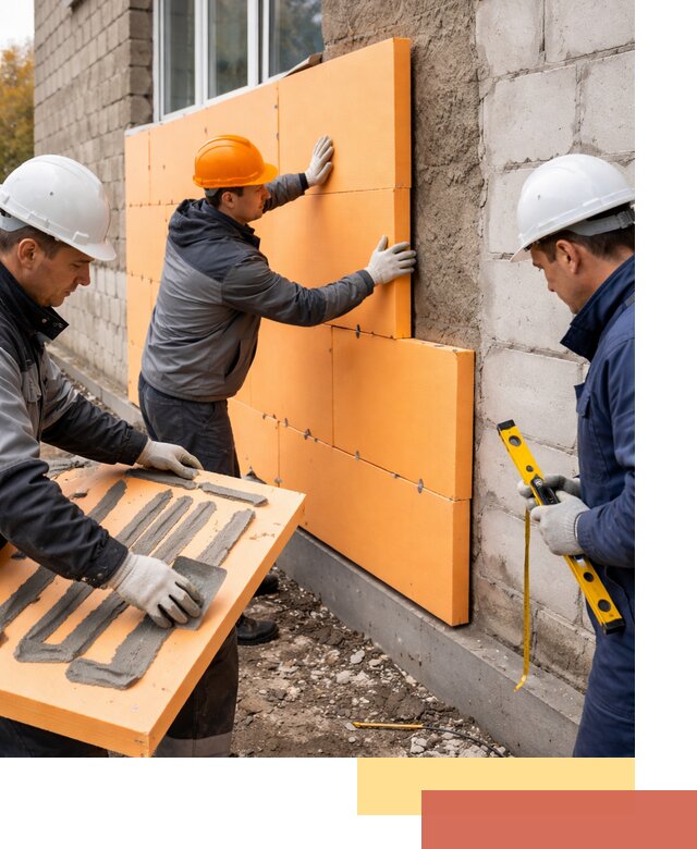 Утепление фасада пеноплексом под ключ в Рузаевке