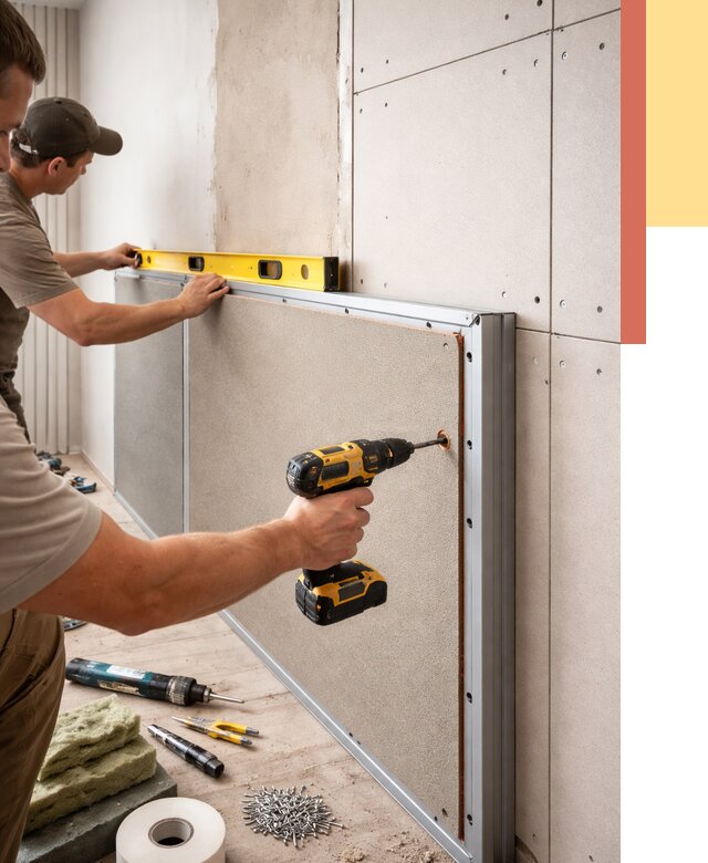 Шумоизоляция стен панелями ЗИПС в Рузаевке от 2281 руб./м² под ключ | ОТДЕЛОЧНИК-Рзв