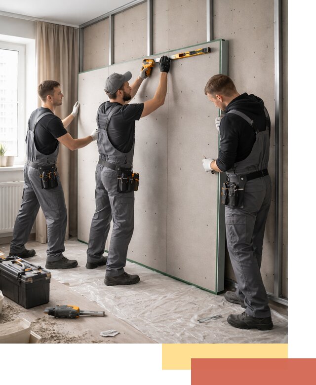 Шумоизоляция стен панелями ЗИПС в Рузаевке для жилых и коммерческих помещений