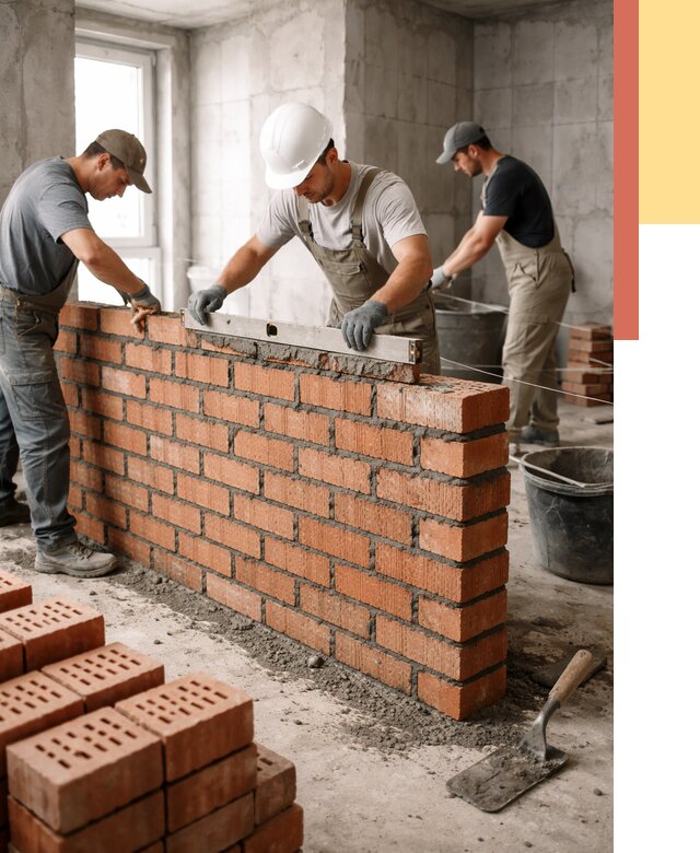 Кладка перегородок из кирпича в Рузаевке от 3629 руб. за м² | ОТДЕЛОЧНИК-Рзв