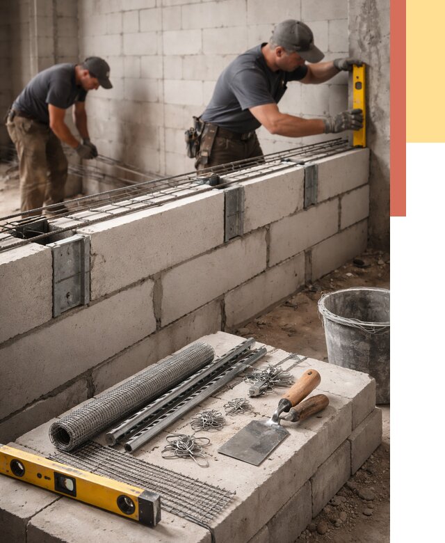 Армирование кладки перегородок в Рузаевке от 778 руб. под ключ | ОТДЕЛОЧНИК-Рзв
