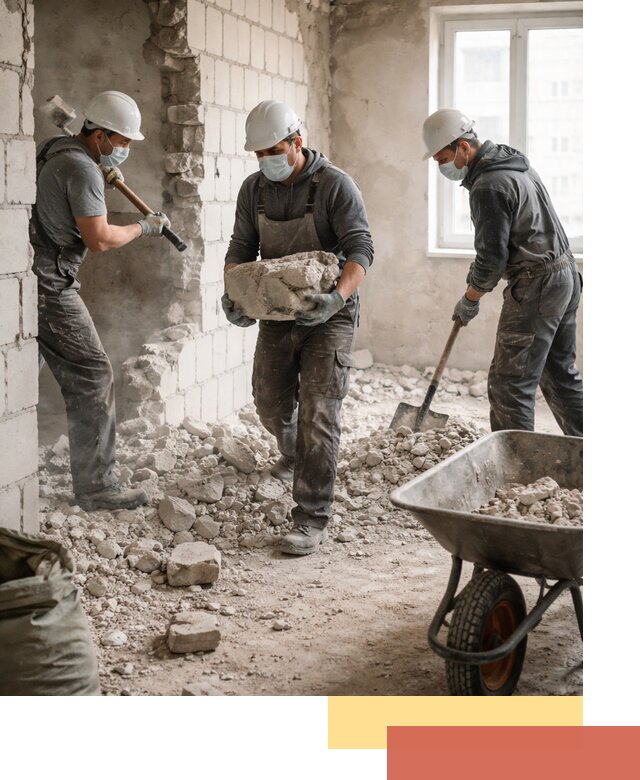 Демонтаж блочных перегородок в Рузаевке быстро и аккуратно