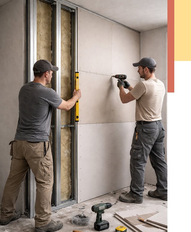 Монтаж двухслойной перегородки из гипсокартона в Рузаевке от 1503 руб. | ОТДЕЛОЧНИК-Рзв