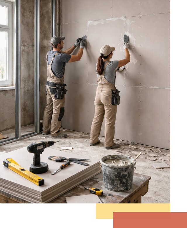 Монтаж двухслойной перегородки из гипсокартона в Рузаевке