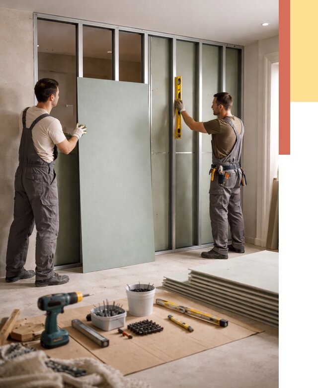 Перегородка из влагостойкого гипсокартона в Рузаевке от 4977 руб. — монтаж под ключ | ОТДЕЛОЧНИК-Рзв