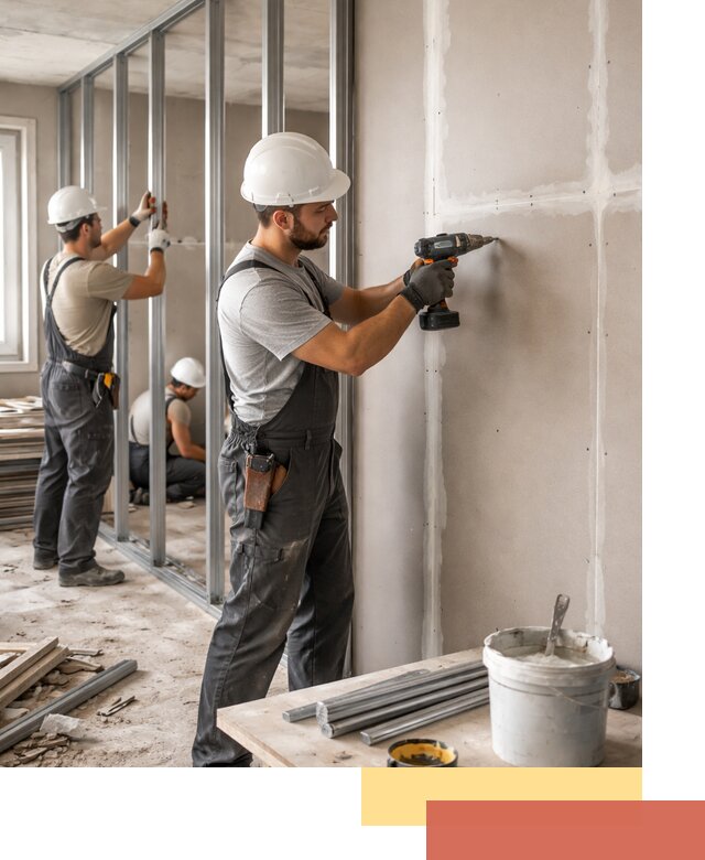 Перегородки из огнестойкого гипсокартона в Рузаевке под ключ