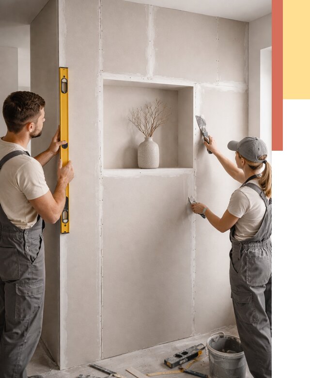 Перегородка из гипсокартона с нишей в Рузаевке от 3370 руб. под ключ | ОТДЕЛОЧНИК-Рзв