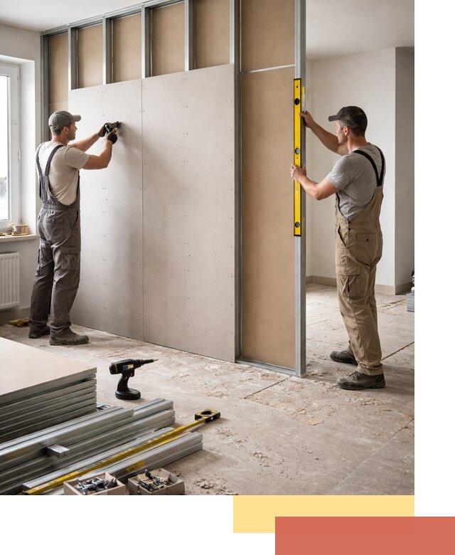 Зонирующая перегородка из гипсокартона под ключ в Рузаевке