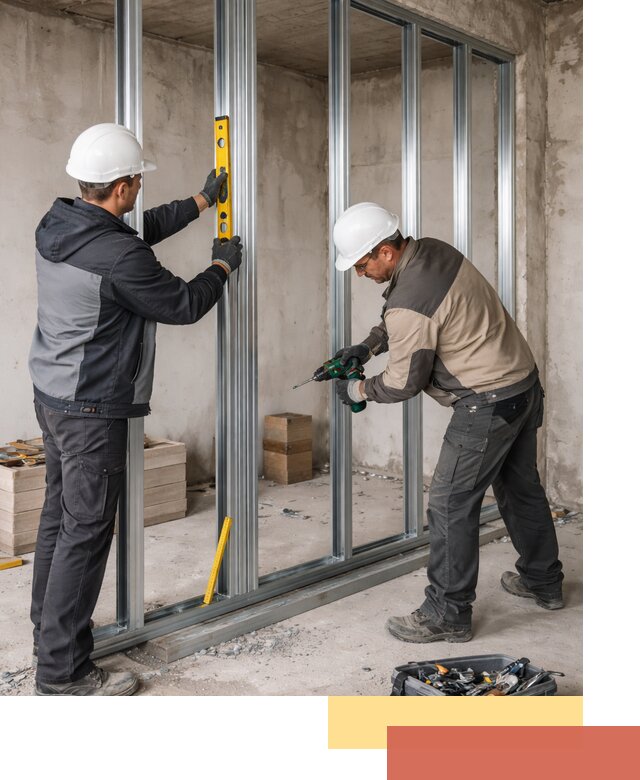 Монтаж каркаса перегородки из профиля в Рузаевке