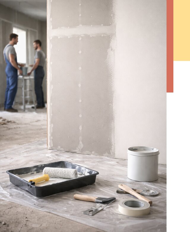 Покраска перегородок из гипсокартона в Рузаевке от 4666 руб. под ключ | ОТДЕЛОЧНИК-Рзв