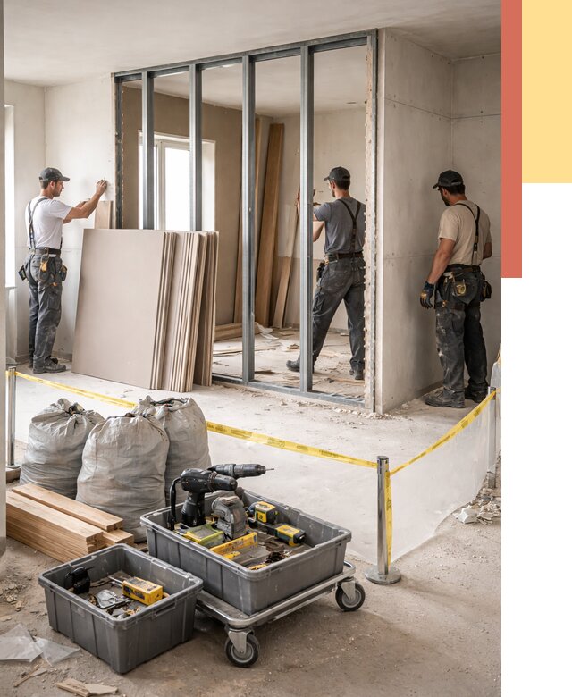 Перенос гипсокартонной перегородки в Рузаевке под ключ от 4666 руб. | Демонтаж и монтаж – ОТДЕЛОЧНИК-Рзв